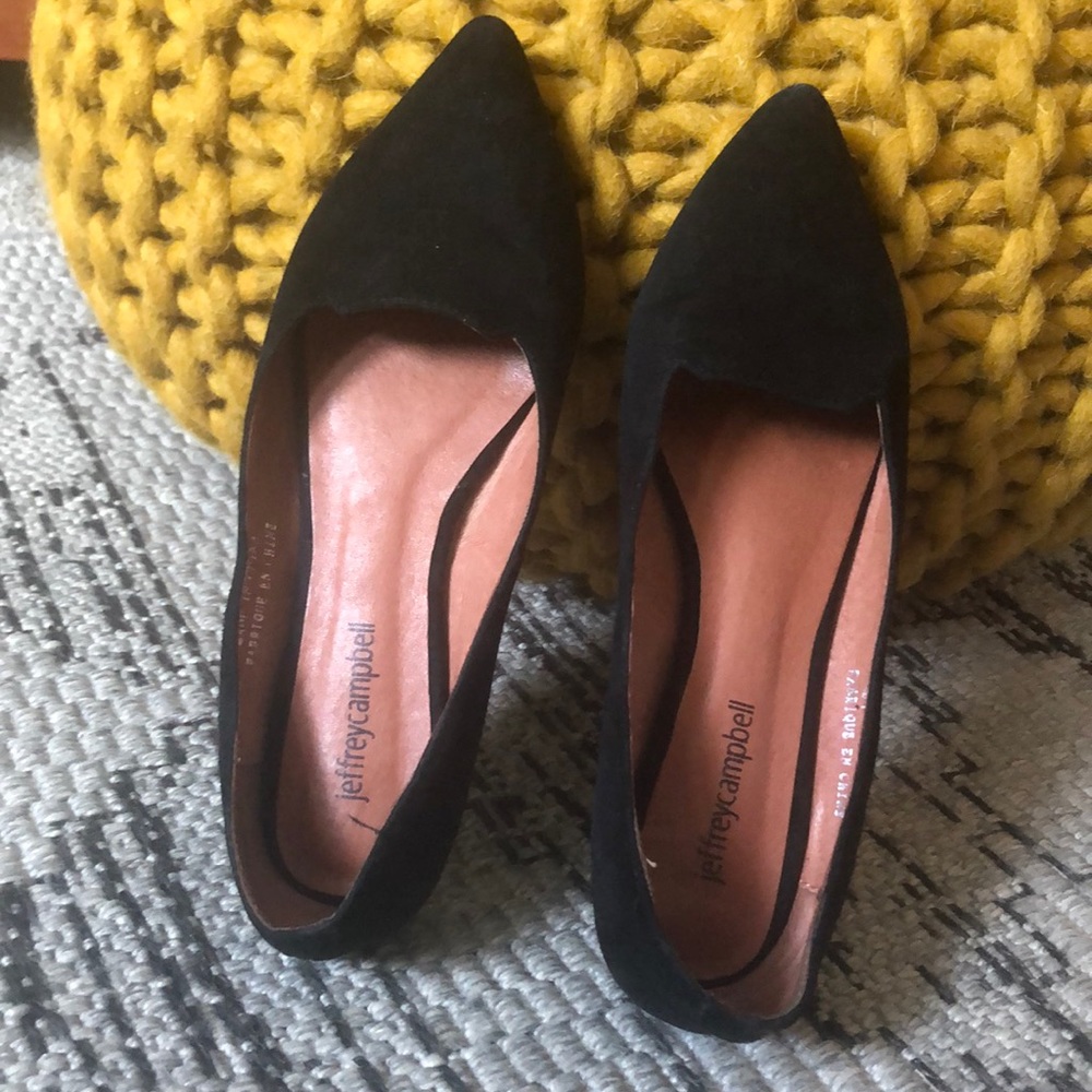 Jeffrey Campbell black suede flats